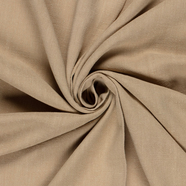 Woven Viscose Linen fabric Unicolour Camel