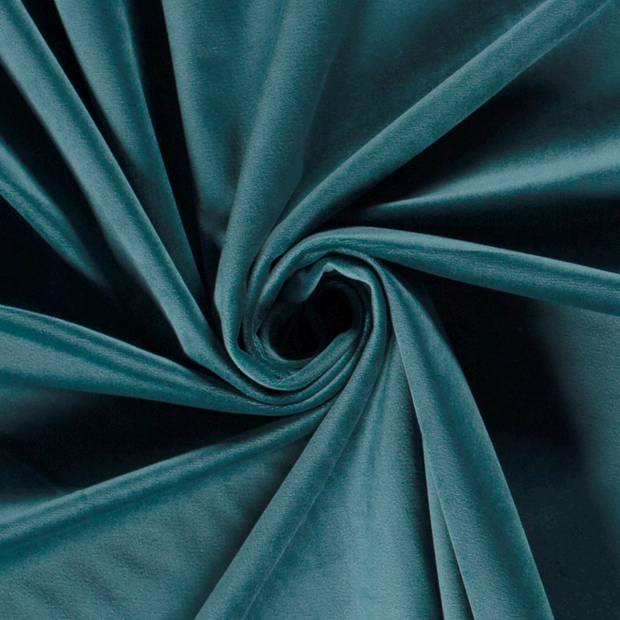 Velvet fabric Unicolour Petrol