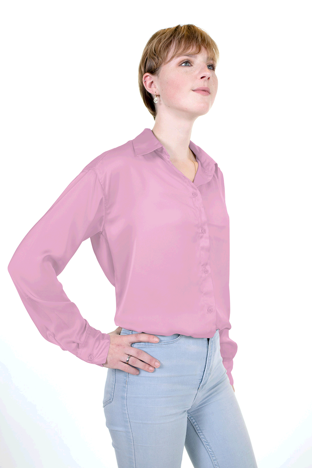 Satin fabric Unicolour Pink