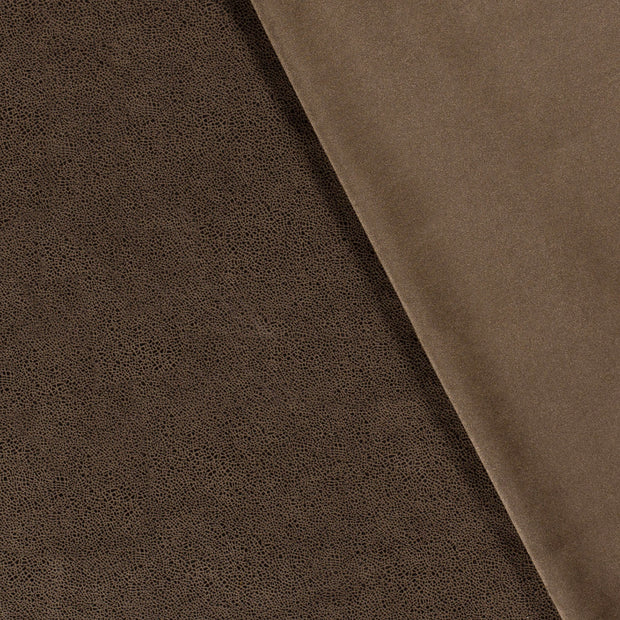 Suede leather fabric Unicolour foiled 