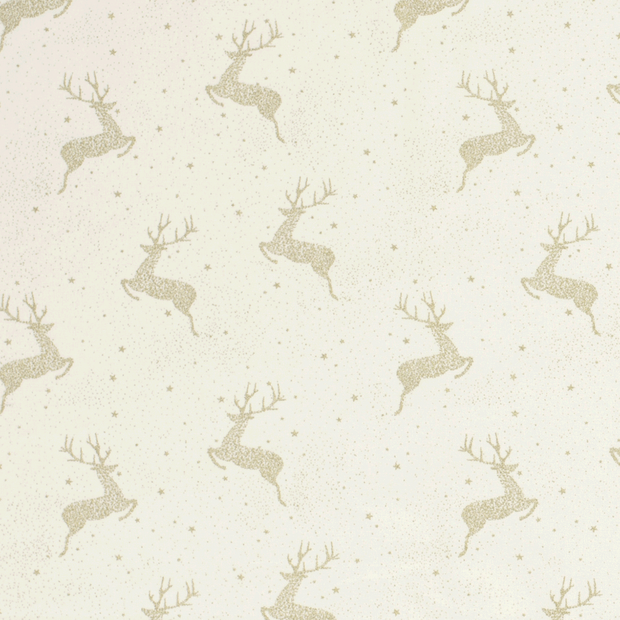 Cotton Poplin fabric Christmas Off White