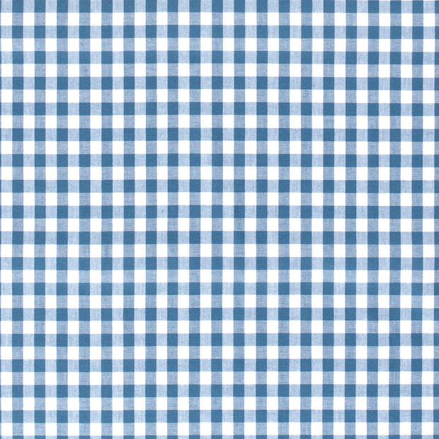Baumwolle Popeline fabrik Karo's Indigoblau