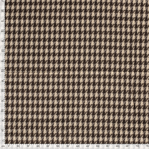 Jacquard fabric Pied de poule Camel
