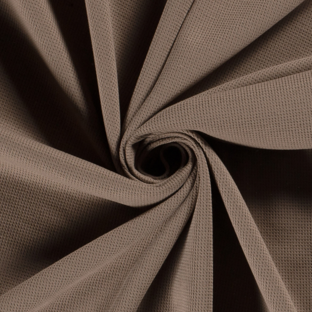 Knitted Waffle fabric Unicolour Brown Taupe