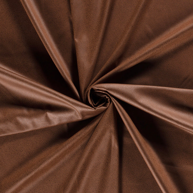 Suede leather fabric Brown foiled 