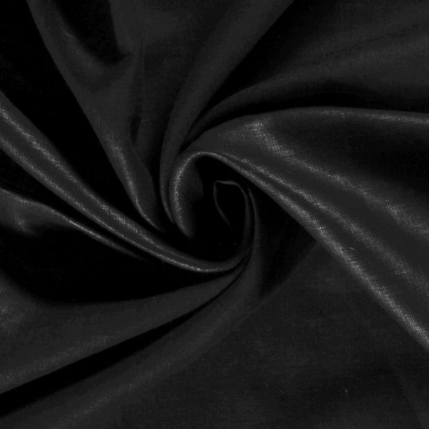 Lin tissu Unicolore Noir
