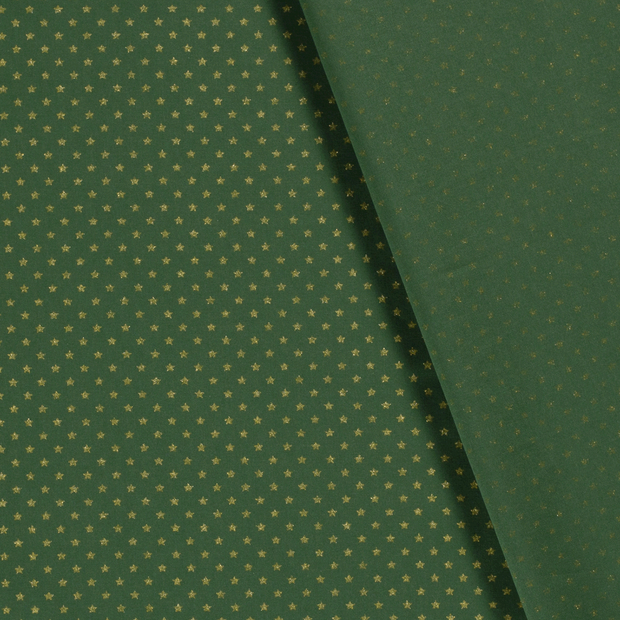 Cotton Poplin fabric Christmas stars printed and foil 