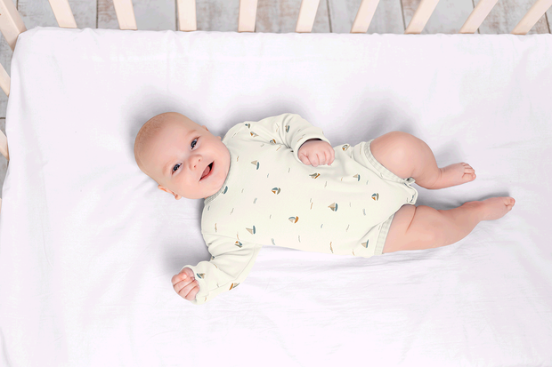 Jersey fabric Sailboats Off White