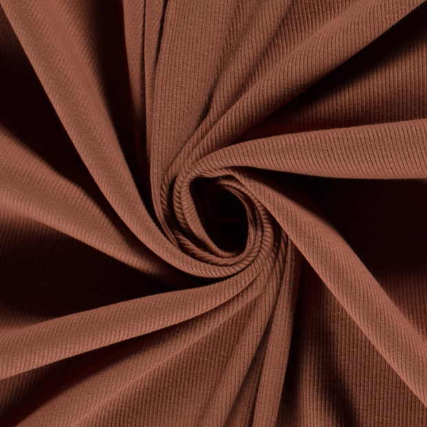 Rib Jersey fabric Unicolour Redwood