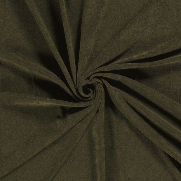 Frottee-Stretch fabrik Khaki-Grün 
