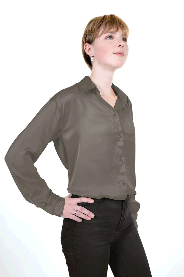 Satin Stretch fabric Unicolour Light Grey