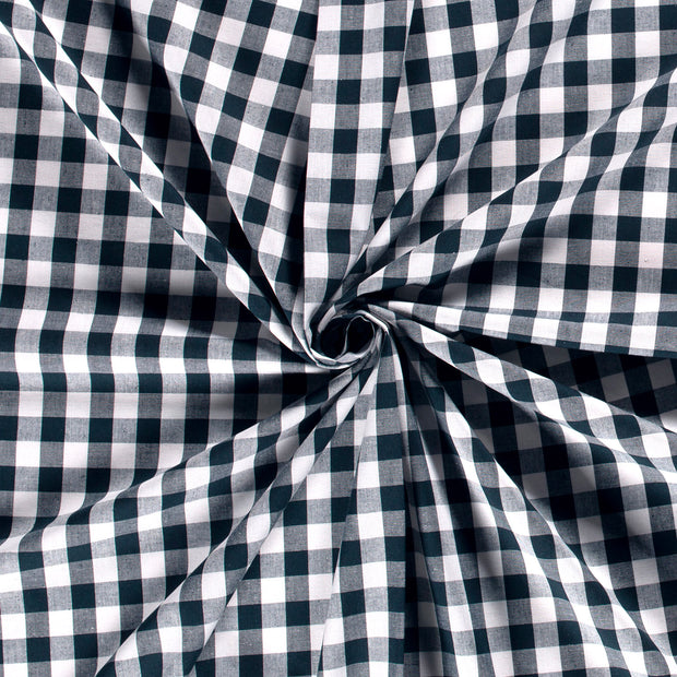 Cotton Poplin fabric Navy yarn dyed 