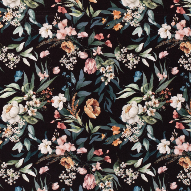 Sportswear Jersey fabric Flowers Black