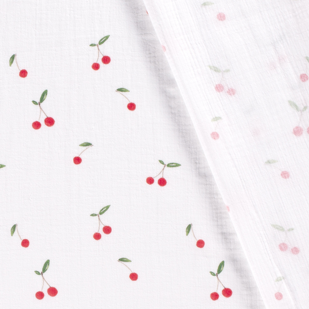 Muslin fabric Fruits digital printed 