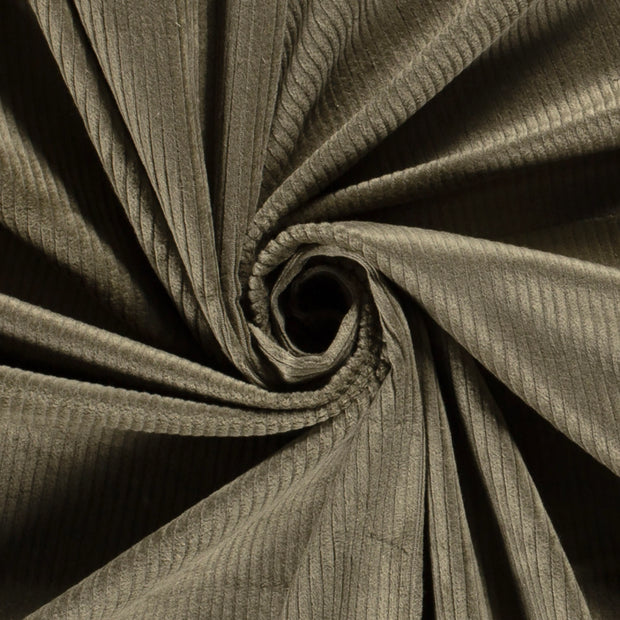 Jumbo Corduroy Stretch 6w tela Unicolor Verde caqui