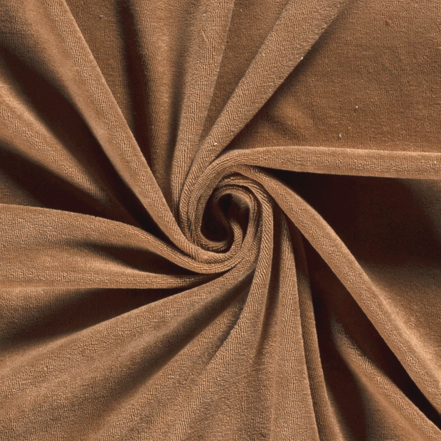 Stretch terry fabric Unicolour Nutmeg