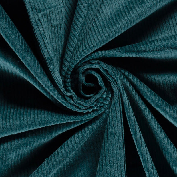 Jumbo Corduroy Stretch 6w tela Unicolor Petróleo
