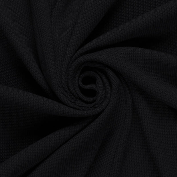 Heavy Knit fabric Cable Black