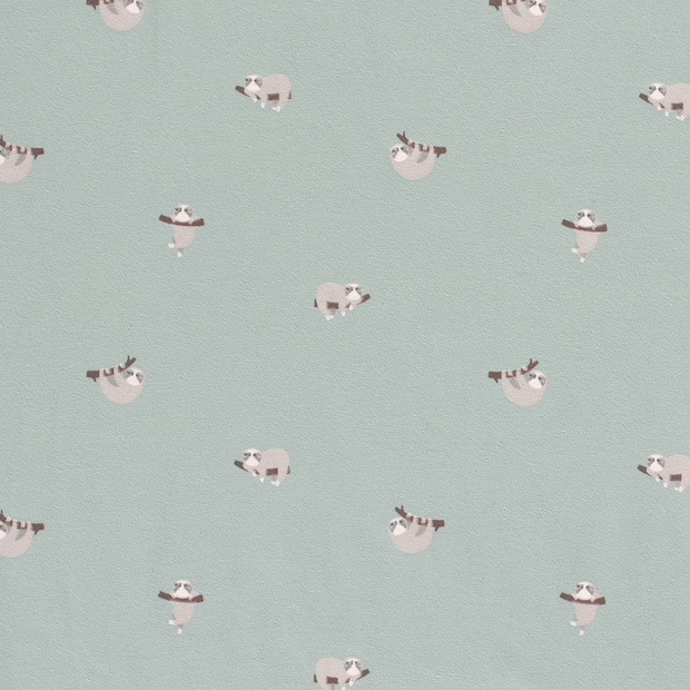 Jersey fabric Animals Baby Blue