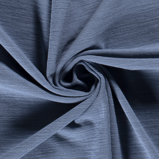 Heavy Knit fabric Unicolour Indigo