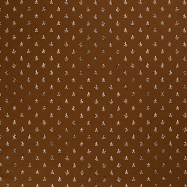 Cotton Poplin fabric Brown matte 