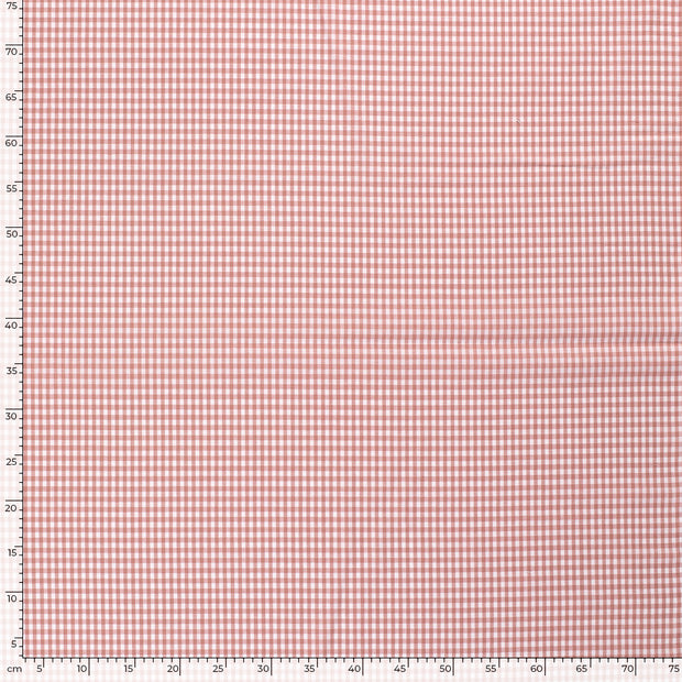 Cotton Poplin fabric Checks Pink