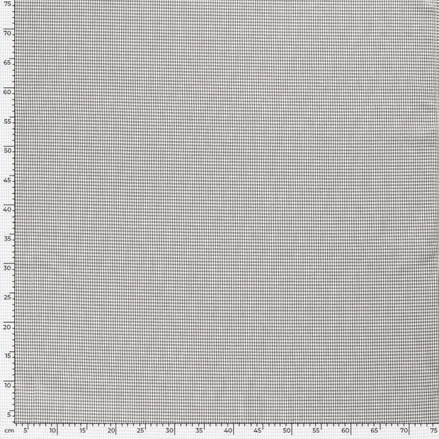Cotton Poplin fabric Checks Dark Grey