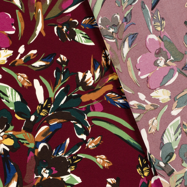 Quattro Stretch fabric Flowers printed 