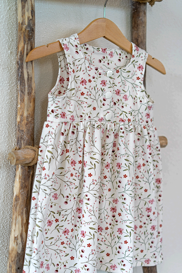 Jersey fabric Flowers Off White