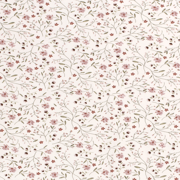 Jersey fabric Flowers Off White