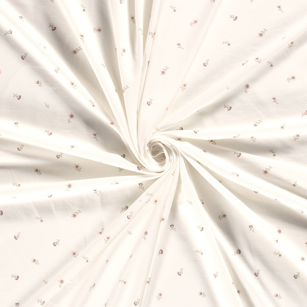 Jersey fabric Off White printed 