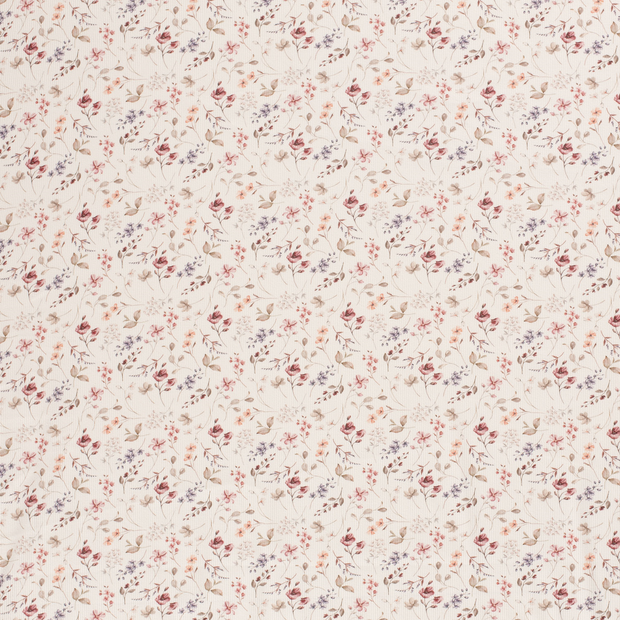 Rib Jersey fabric Off White matte 