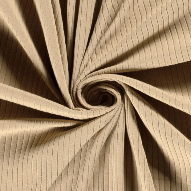 Rib Jersey fabric Unicolour Beige