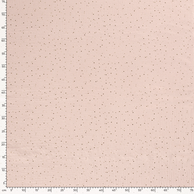 Double gaze tissu pois Rose clair
