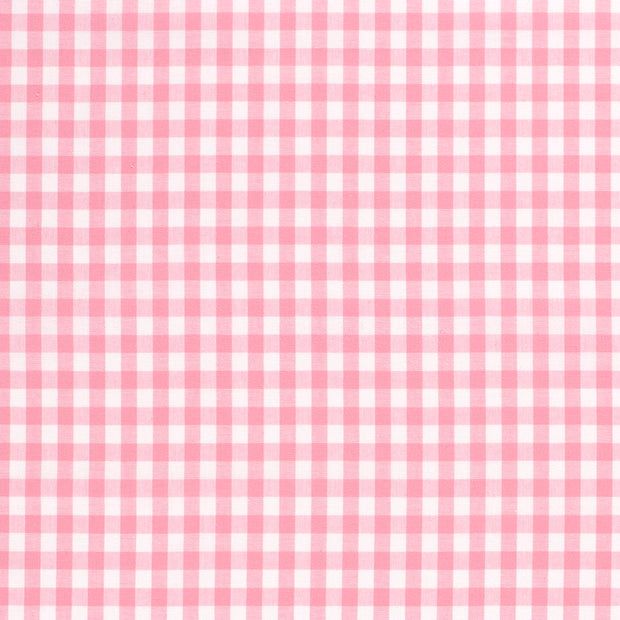 Cotton Poplin fabric Checks Pink