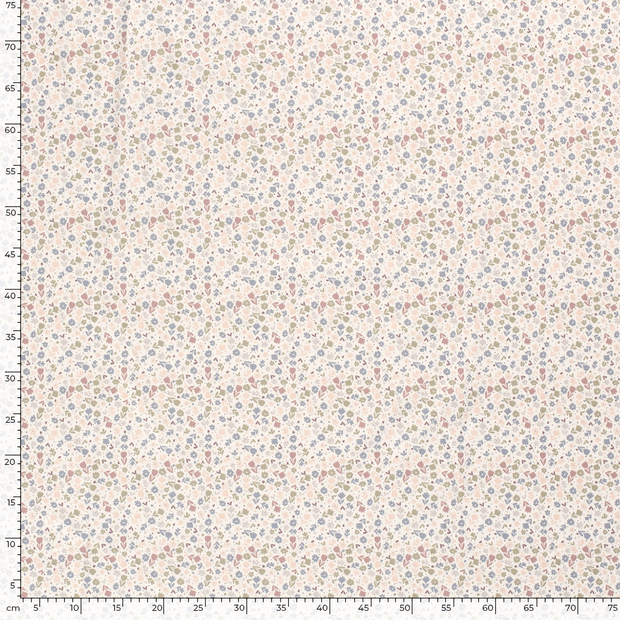 Jersey fabric Flowers Off White