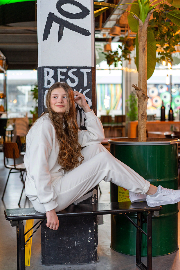 Alphen Fleece fabrik Uni Wollweiß