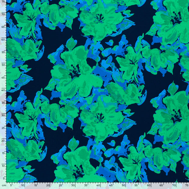 Viscose Jersey fabric Abstract Navy