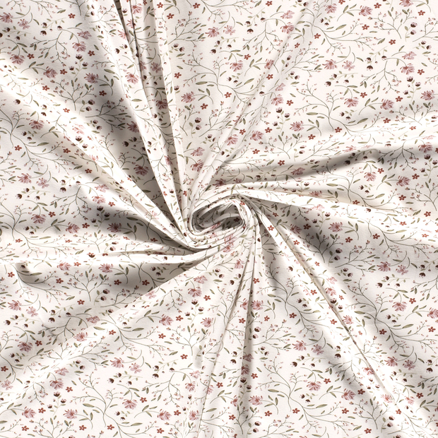 Jersey fabric Off White printed 