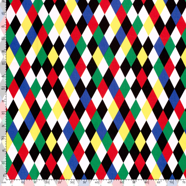 Power Stretch fabric Checks White