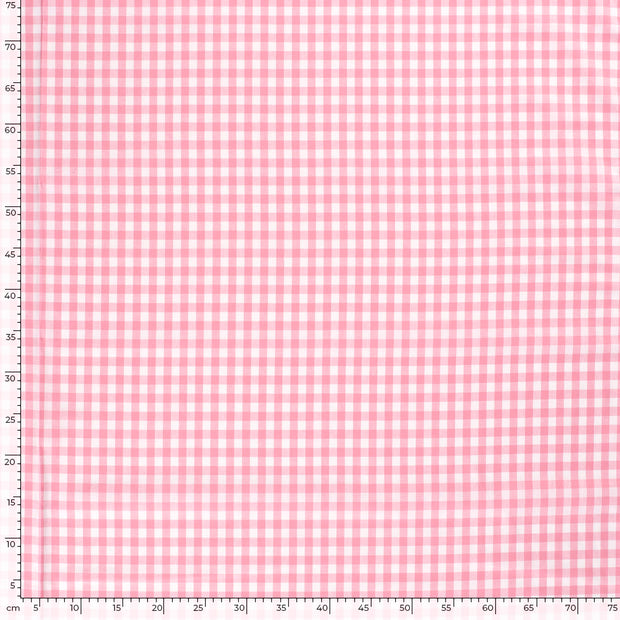 Cotton Poplin fabric Checks Pink