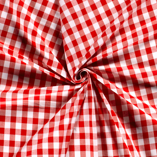 Cotton Poplin fabric Red yarn dyed 