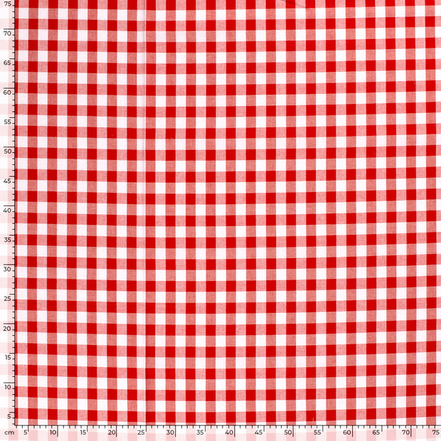 Cotton Poplin fabric Checks Red