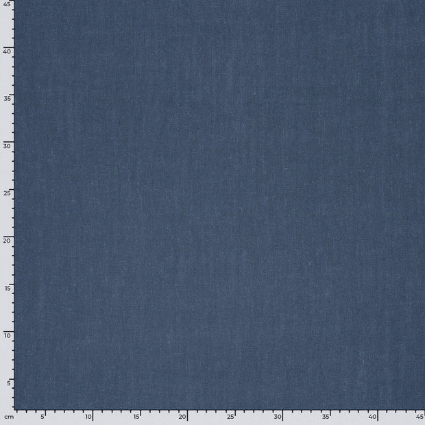 Woven Viscose Linen fabric Unicolour Steel Blue