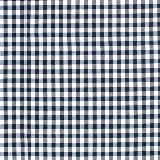 Cotton Poplin fabric Checks Navy