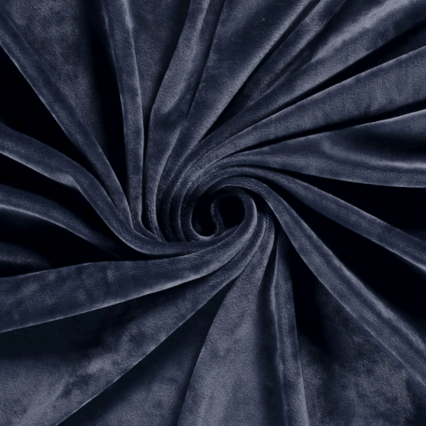 Velours tissu Unicolore Bleu acier