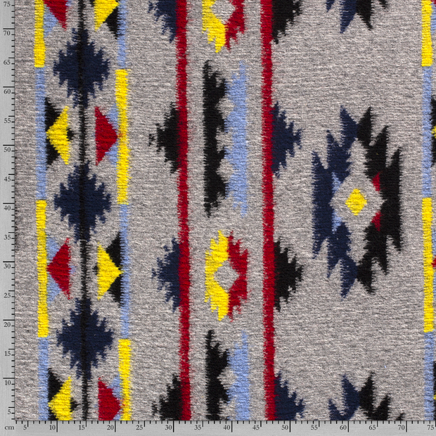 Heavy Knit fabrik Abstrakt Hellgrau