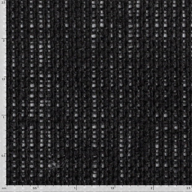 Lin tissu Unicolore Noir