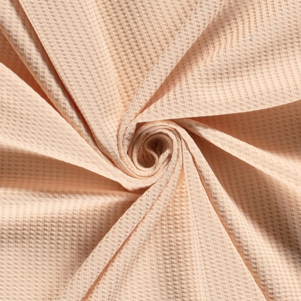 Knitted Waffle fabric Unicolour Salmon