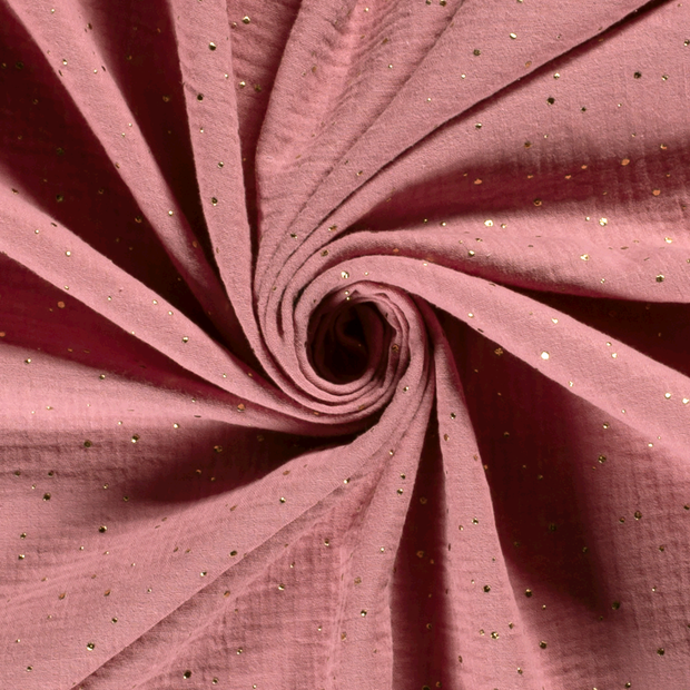 Muselina tela Puntos Rosa claro